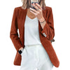 Autumn Winter Women's Clothing Corduroy Cardigan Temperament Slim Solid Casual European American Blazers Small Suit Jacket