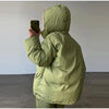 Elegant Printed Cotton Jacket Trouser Women's Set Hooded Thicken Zipper Coat Straight Pants Loose Lady Winter Autumn Suit