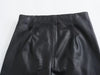 Women's Faux Leather Pants High Waist Straight Leg Trousers Female Streetwear Stylish Stretch Pencil Pants