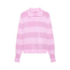 Women Striped Knitted Cardigan Single Breasted Long Sleeve Polo Collar Sweater Casual Knitted Coat