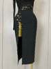 Chic Elegant Pin Split Sexy One Shoulder Bandage Long Dress Women Evening Party Club Birthday Dresses Vestidos