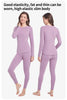 2-piece Autumn/Winter Women's Solid Color Simple Warm Underwear Set Comfortable Round Neck Long Sleeve Elastic Waist Pants Large