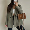 Women's Blazer Spring Office Wear Woman Outerwears Black Green Gray Blazer Long Sleeve Coats Blazers Fitted Suit Jacket 066