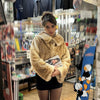 Women Chic Cropped Leopard Faux Fur Coat Contrast Black Fur Collar Cuff Button Short Furry Coats Lady Winter Chic Streetwear