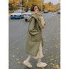 Autumn Winter Korean Loose Women Down Cotton Coat Hooded Medium Length Cotton Coat Large Pocket Windproof Coat