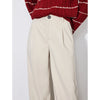 Women Casual Pants Autumn and Winter Mid Waist Workwear Style Straight Woolen Pants
