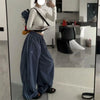 Harajuku Vintage Baggy Pants Women Striped Pocket Elastic High Waist Wide Leg Pant Casual High Street Sweatpant Trousers