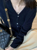 Korean version of autumn cashmere V-neck cardigan women loose short solid color sweater knit sweater simple coat