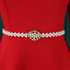 Dresses for Woman O Neck Full Sleeve Belt Waisted High Waisted Pleated A Line Ankle Length Elegant Female Birthday Gowns