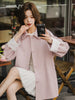 Women Mid Long Windbreaker Autumn Trench Coat Raglan Sleeve Lace Korean Style Ladies Outer Coat
