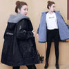 Winter Women Lamb Wool Thick Denim Jacket 3XL Loose Hooded Windbreaker Coat Casual Zipper Jeans Outerwear Warm Parkas