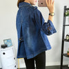Denim Cape Coat Female Jacket Double Breasted Jackets Women Office Lady Windbreaker Denim Basic Coats Autumn Overcoat