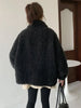 Faux Lambs Women Jacket Y2K Autumn Plush Thick Zipper Warm Coats Streetwear Long Sleeve All Match Hairy Outerwear