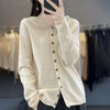 100% Merino Wool Sweater Cardigan Women Korean Coat Solid Color Top Spring/Autumn/Winter Women Hooded Cardigan