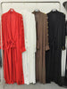 Designer women's clothing hardware buttons on both sides cardigan style twist tie waist dress loose long skirt