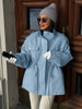 Drawstring Waist Button Women Cargo Jacket Long Sleeve Pockets Spring Casual Female Coat Street Commute Lady Outwear Tops