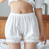 Autumn Winter Warm Lolita Safety Short Pants Women Sweet Chic Plush Bloomers Japanese Y2k Lace Bow Knickers Harajuku Cute Shorts
