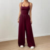 Spring Fall Women's Jumpsuit Solid Color Double-Strap Relaxed-Fit Casual Pants Y2k Clothing