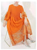 Women's Dress With Flower Ruffles Sleeves Round Neck Loose Big Size Long Dresses 2DB1142