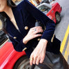 Brand Spring Women Slim Velvet Blazer Jacket Double Breasted Simple Lady Blazers High Grade OL Clothing