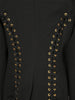 Solid Patchwork Bandage Designer Coat for Women Notched Collar Long Sleeve Spliced Irrgular Metal Buckles Slim Jacket Female