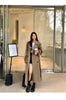 Vintage Elegant Women Long Trench Casual England Long Sleeve Belt Coat Jacket Fall Winter Lady Sweet Retro Harajuku Pockets Tops
