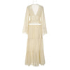 Elegant Sexy Two Piece Set Women V Neck Long Sleeve T-shirt Maxi Skirt Matching Set Female Loose Pleated Club Dress Set