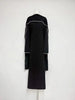 High Neck Cape Sleeve Slim-Fit Maxi Dress Pearl Trim Solid Color Floor Length Modest Abaya Style Formal Occasion Women