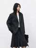 Women Woolen Blazer Coat Loose Casual Office Ladies Suit Jacket Striped Fish Tail Skirt Set Autumn Winter