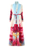 Niche Printed Windbreaker Women's Loose Oversized Long Sleeved Pleated Trench Cardigan Long Coat 2DB2481
