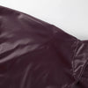 Lady Retro Burgundy Belted Leather Jacket Solid Stand Collar Long-sleeved Cropped Coat Women Daily Street Outerwear