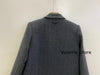 Woman 2025FW Grey Herringbone Wool Blazer Lapel Collar with Letters Embroidered Front Buttons Sides Pockets Long Sleeved Suits