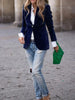 Women's Gold Velvet Blazer, Office Lady Spring Autumn Foreign Atmosphere, Red Blazers Suit, OL Professional Wear