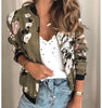 Women Elegant Zipper Jacket Spring Autumn Floral Printed Jackets Office Wear Slim Office Coat Retro Outwear