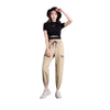 Women Pants Thin Style Solid Casual Pockets Wide Leg Trousers Drawstring Ladies Straight Pants Versatile