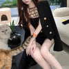 Brand Autumn Cropped Jackets Women Black Blazer Lapel Metal Button Long Sleeves Office Lady Coat Cropped Blazer Short Top