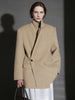 Herringbone Right Angled Shoulder Wool Blazer Coat Women, Ladies Autumn Winter Jacket