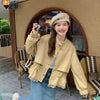 Women's Short Jacket Spring Autumn Korean Version Loose Ladies Coat Lace Stitching Short Female Outerwear