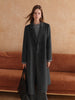 Winter Women's Tailored Shoulder Blazer Coat - Double Faced Wool Trench Outerwear with Notch Lapel Office Elegant