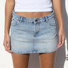 Women Coquette Low Rise Denim Mini Skirt Preppy Cute Y2K Short Jean Skirts 90s Vintage Grunge Slim Fit Pencil Skirt with Pockets