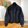 Ladies Short Jacket Spring Autumn Round Neck Lady Baseball Outerwear Versatile Loose Korean Version Women's Coat