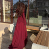 Women's Solid Color Casual A-line Square Neck Long Sleeve Spliced Ankle Length Dresses Female Clothes