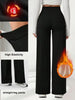 Plush Wide Leg Trousers Warm Winter High Waisted Straight Pants Outdoor Skiing Jogging Or Exercise Winter Women's Pants & Capris