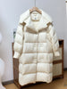 Women White Duck Down Long Jacket Autumn Winter Warm Casual Over Size Loose Outwear Soft Comfortable Coat