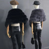 Woman Real Fox Fur Shawl Vest Jacket Fluffy Fur Cape Natural Fur Poncho Fur Lady Scarf Wrap Coat Shawl Wedding Party Clothing