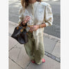 Women's Tassel Hem Vintage Tops Long Sleeved Single Breasted Button Out Stand Up Collar Coat Autumn Bohemian Street Daily Outfit