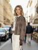 Chic Suede Embroidered Short Coats Women Casual Round Collar Full Sleeves Zipper Pockets Loose Coat Lady Daily Street Outerwear