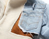 Women Padded Jacket Denim Splicing Jacket Winter Lamb's Wool Liner Thickened Short Section Biker Jacket Cotton Jacket