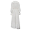 Women Long Sleeve V-Neck Loose Style Boho White Long Dress Flounce Chiffon Maxi Dress Vestidos Clothes