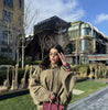 Women Bomber Jackets Suede Texture Coats Turn-down Collar Long Sleeve Loose Vintage Female Outerwear Chic Top Streetwear